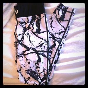 Stronger label XS marble high waist yoga legging